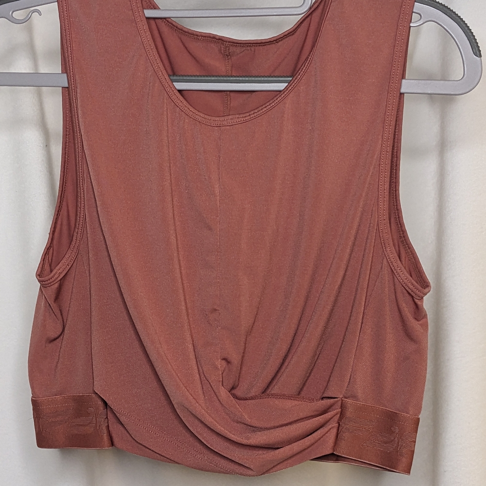 Fabletics Twist Front Workout Tank Rust Orange Cr… - image 1